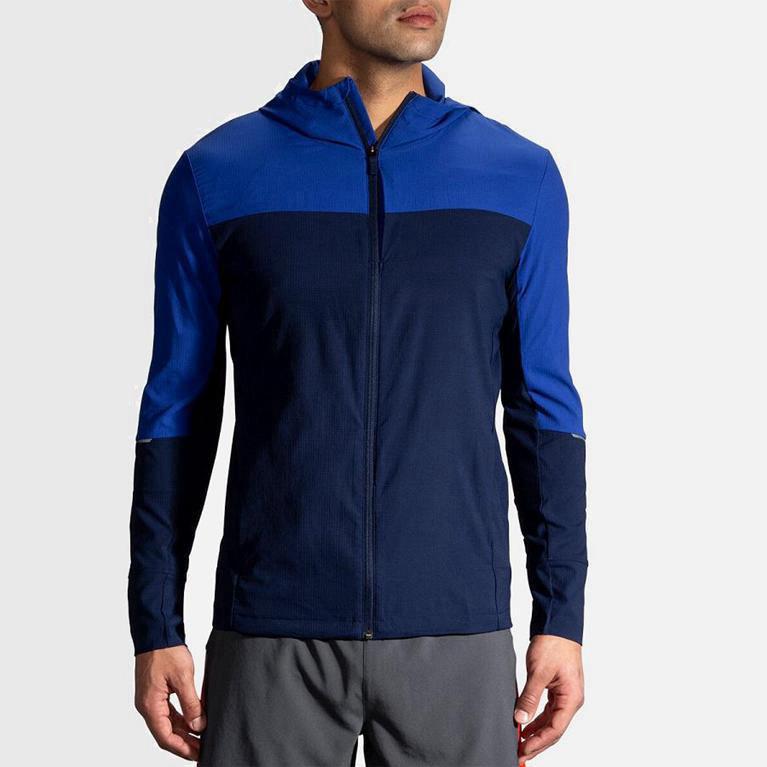 Brooks Men's Canopy Running Jackets Singapore - Blue (49861-BCYJ)